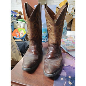 Justin Boots Brown Leather Western Cowboy Boots 2551 Mens Size 9